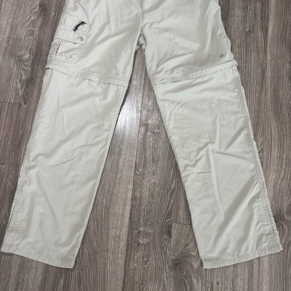 Columbia Omni Shield Womens Convertible Cargo Hiking Pants Size 10 Beige Zip Off - Picture 3 of 16